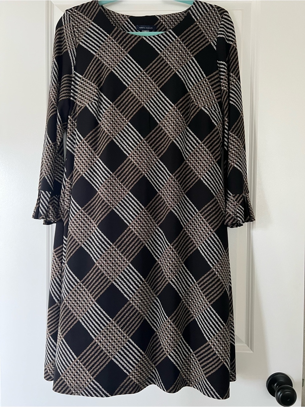 Tommy Hilfiger Black Plaid A-Line Dress
